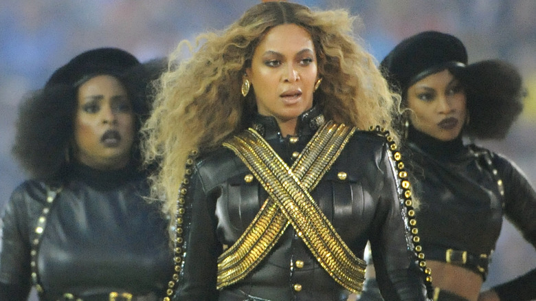 Beyoncé during Super Bowl 2016 halftime