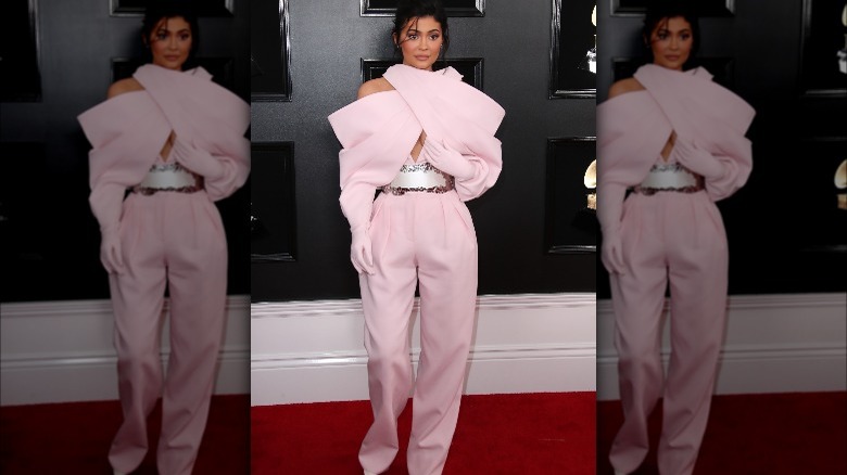 Kylie Jenner baby pink jumpsuit 