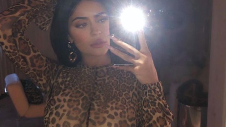 Kylie Jenner leopard catsuit