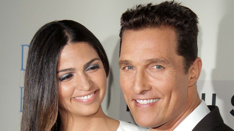 Camila Alves smiling at Matthew McConaughey, 2013