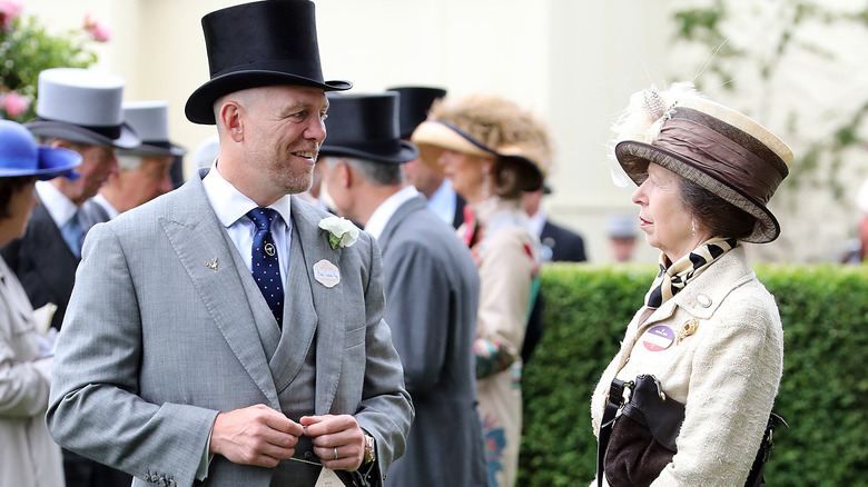 Mike Tindall talking to Princess Anne