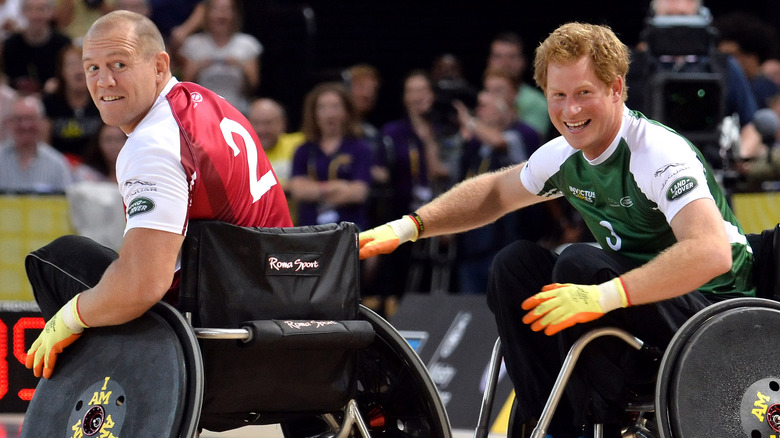 Mike Tindall and Prince Harry laughing