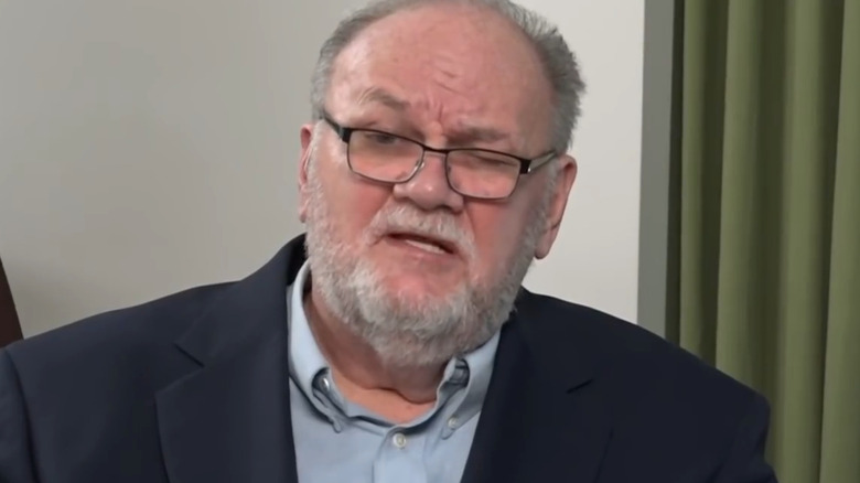 Thomas Markle speaking during an interview