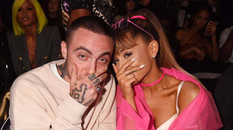 Mac Miller and Ariana Grande posing