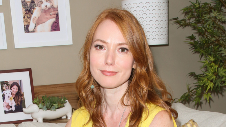 Alicia Witt on the set of Hallmark's Home and Family