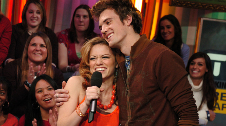 Bethany Joy Lenz and Tyler Hilton visit MTV's "TRL" on January 21, 2005