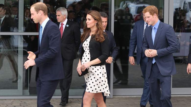 Pregnant Kate Middleton walking