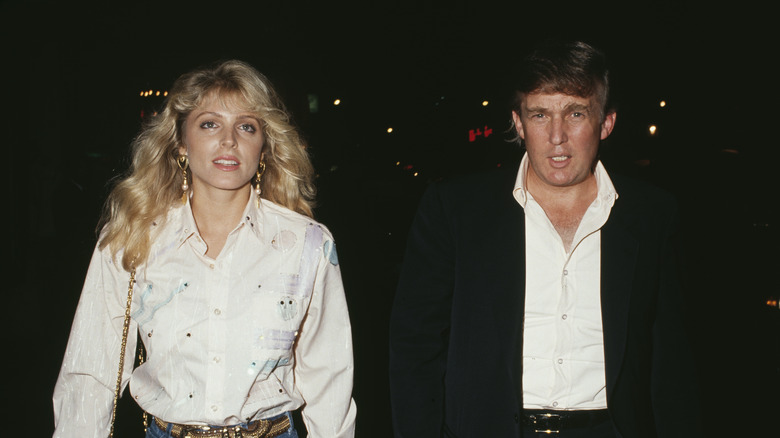 Donald Trump and American actress Marla Maples attend an event 