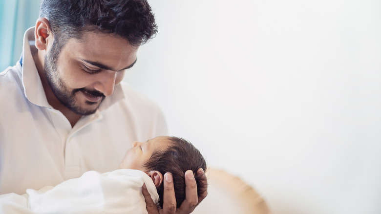 baby boy with father 