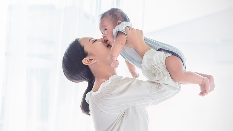 baby boy with mother 