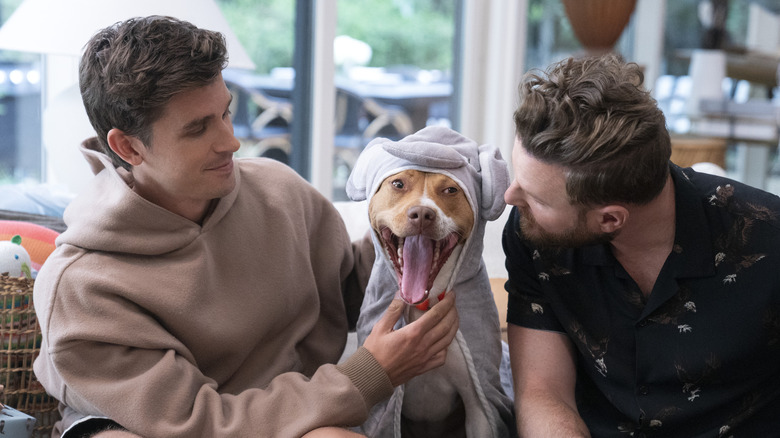 Antoni Porowski Neon the Dog and Bobby Berk