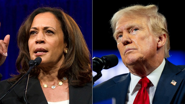 Kamala Harris (L) and Donald Trump (R)