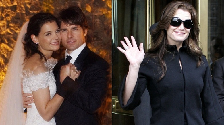 Katie Holmes Tom Cruise wedding photo & Brooke Shields waving