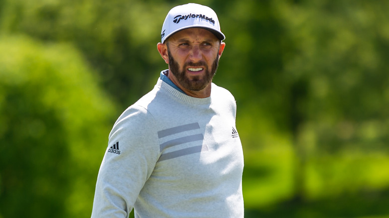 Dustin Johnson during golf practice