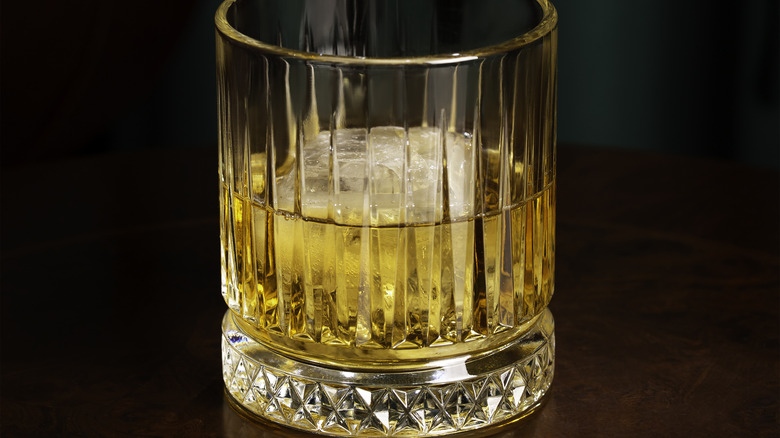 Glass of whisky on the rocks