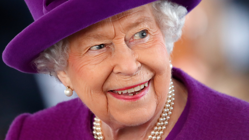 Queen Elizabeth II in purple