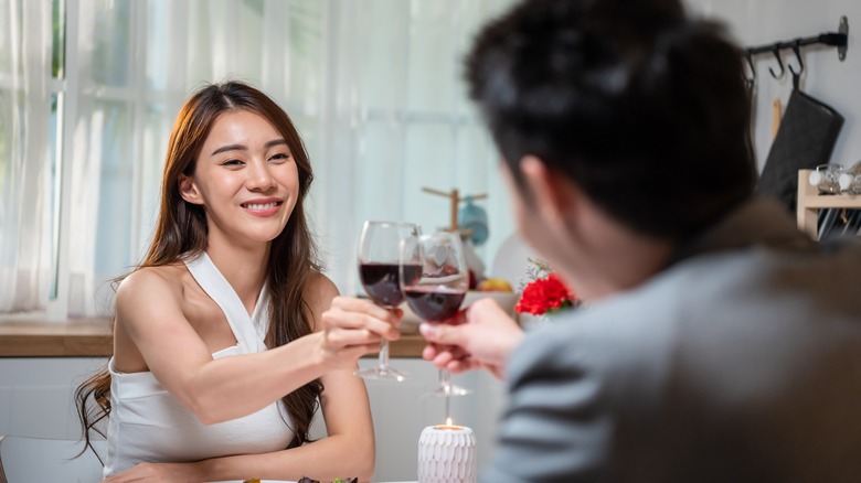 Couple enjoying a meal together