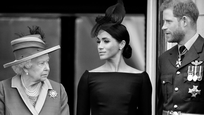 Queen Elizabeth observes Prince Harry and Meghan