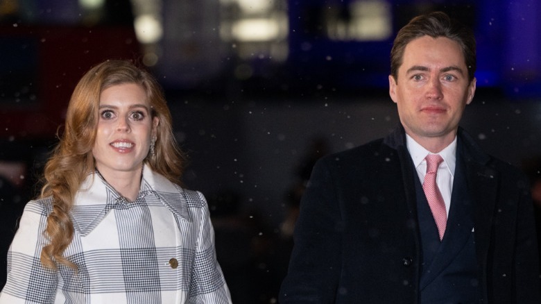 Princess Beatrice and Edoardo Mapelli Mozzi walking