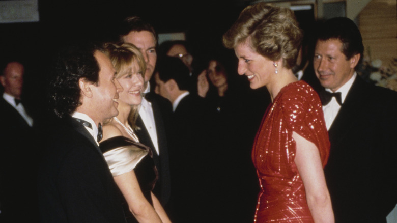 Princess Diana greeting Meg Ryan and Billy Crystal