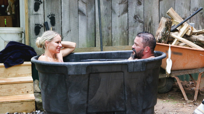 Jen and Charlie in tub