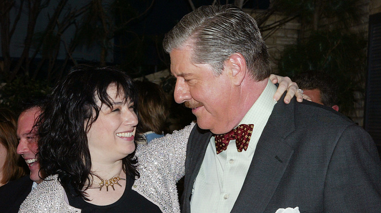 Amy Sherman-Palladino and Edward Herrmann at The WB Networ's "Gilmore Girls" 100th episode celebration in 2005