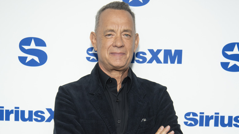 Tom Hanks looking stoic