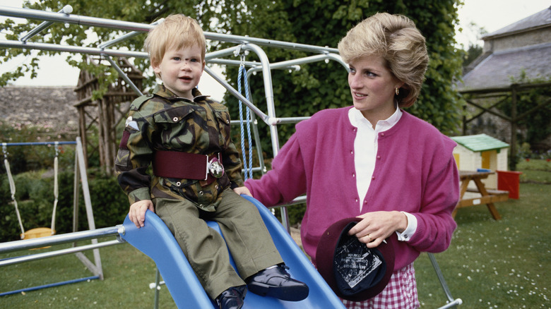 Prince Harry with his mother Princess Diana