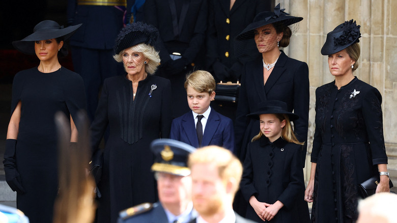 Meghan, Kate, Camilla and others at funeral