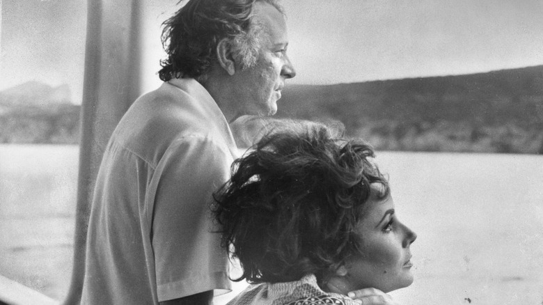 Elizabeth Taylor and Richard Burton on their yacht