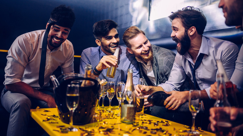 Groomsmen at a bachelor party