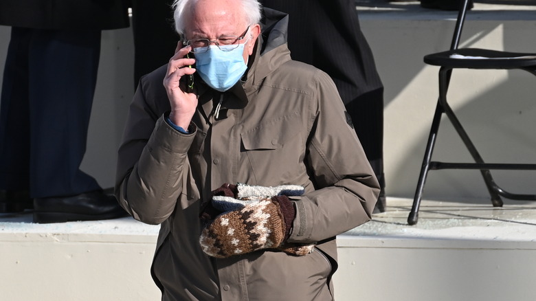 Bernie Sanders on the phone