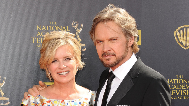 Mary Beth Evans and Stephen Nichols pose for a photo together. 