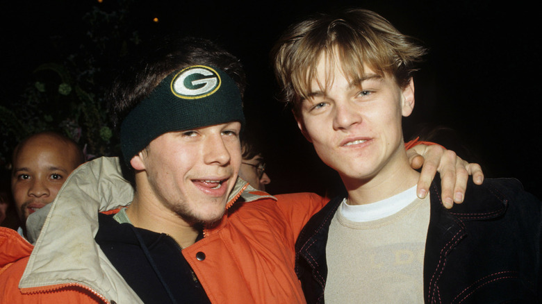 Mark Wahlberg with Leonardo DiCaprio at a movie premier