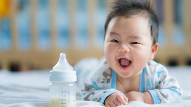 Baby boy laughing