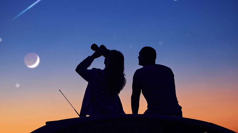 A couple watching the sunset