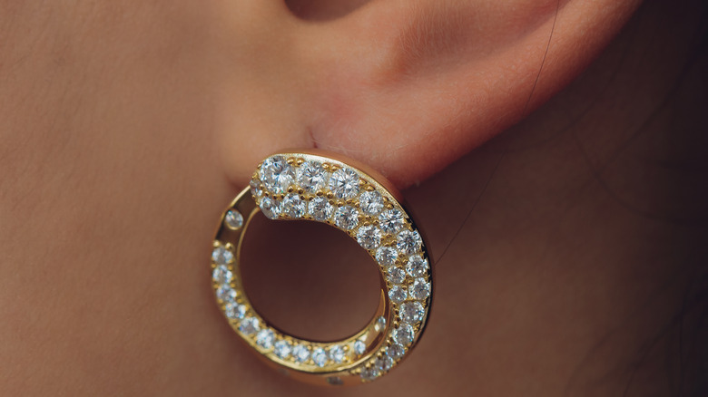 Hoop earring piercing