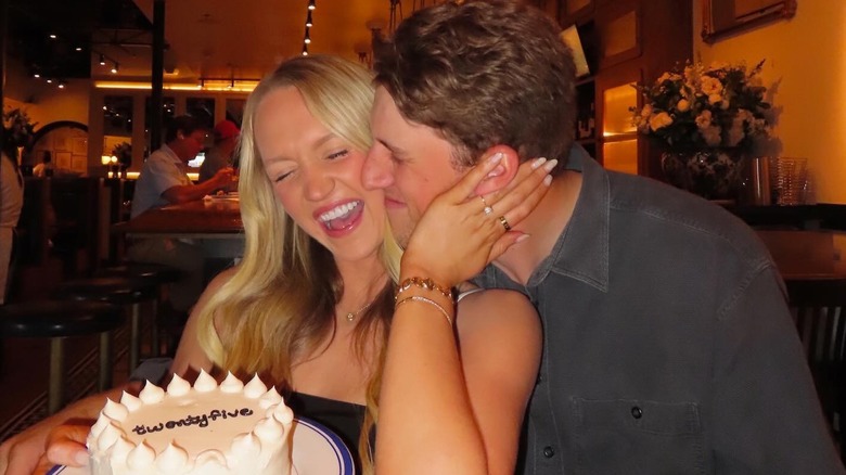 Paige Drummond and David Anderson celebrating her birthday