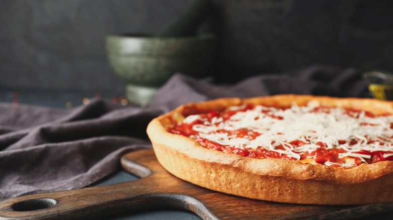 Chicago-style deep-dish pizza