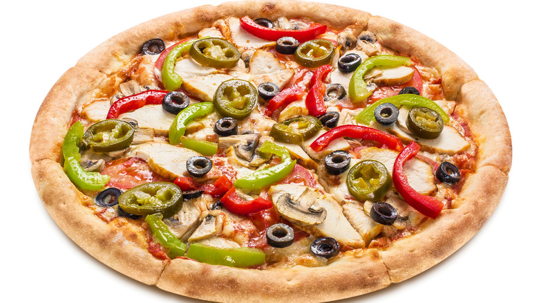 Pizza topping with peppers