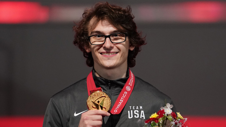 Stephen Nedoroscik smiling with a medal