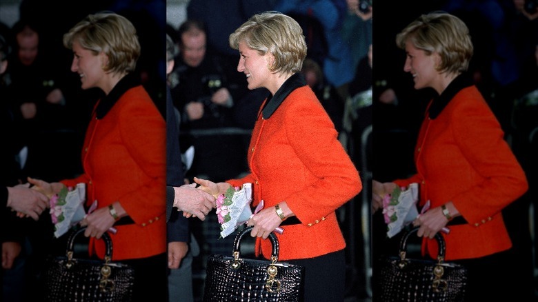 Princess Diana wearing Cartier watch during a public appearance