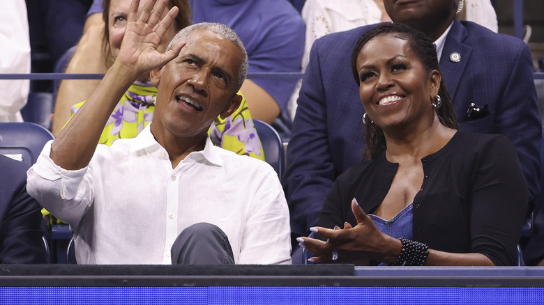 Barak Obama and former First Lady Michelle Obama attend opening night 