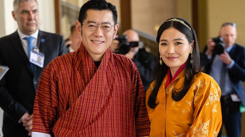 Queen Jetsun Pema and King Jigme Khesar Namgyel Wangchuck smiling