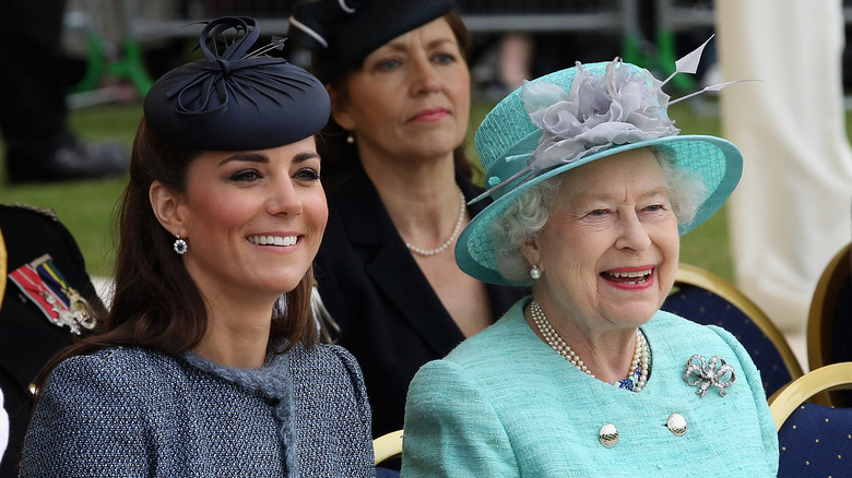 Kate Middleton & Queen Elizabeth smiling