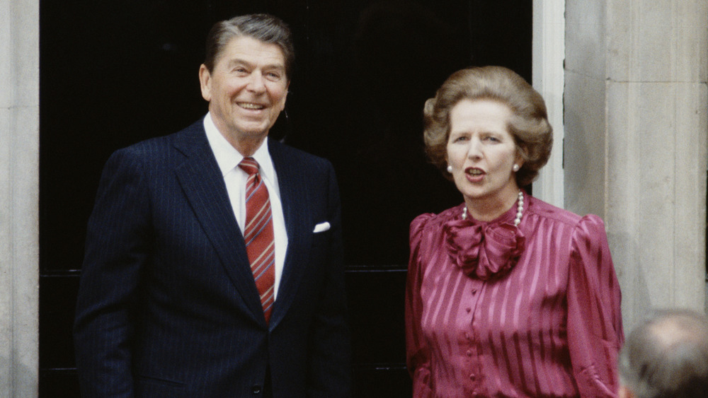 Ronald Reagan and Margaret Thatcher at 10 Downing Street