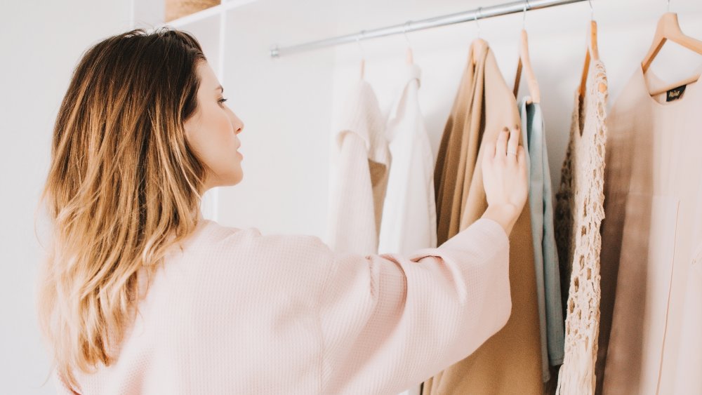 Woman tidying