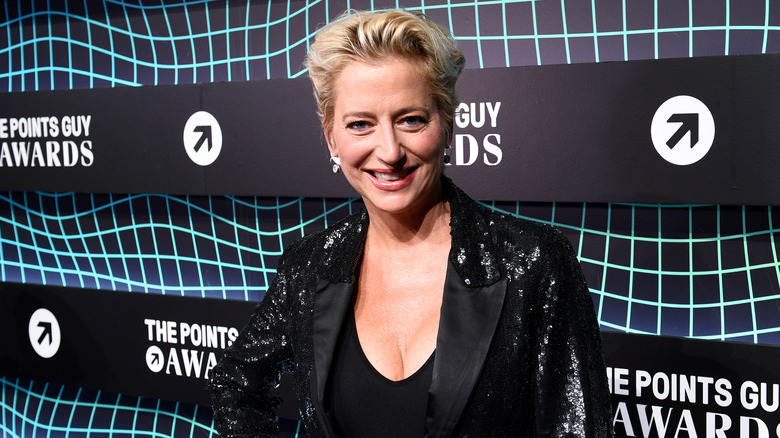 Dorinda Medley smiling in sequin blazer 