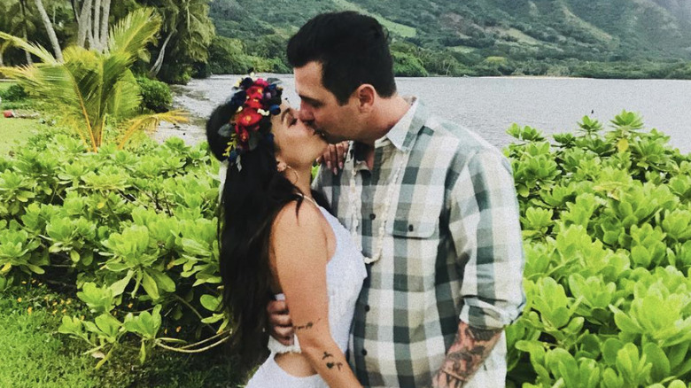Janel Parrish and Chris Long 