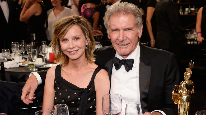 Calista Flockheart and Harrison Ford at the 2015 Jaguar Land Rover British Academy Britannia Awards.